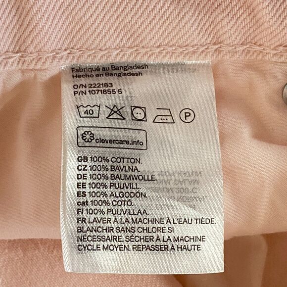 New H&M Pink Loose Straight High Waist Full Length Jeans Women's Size 14 - Picture 5 of 7